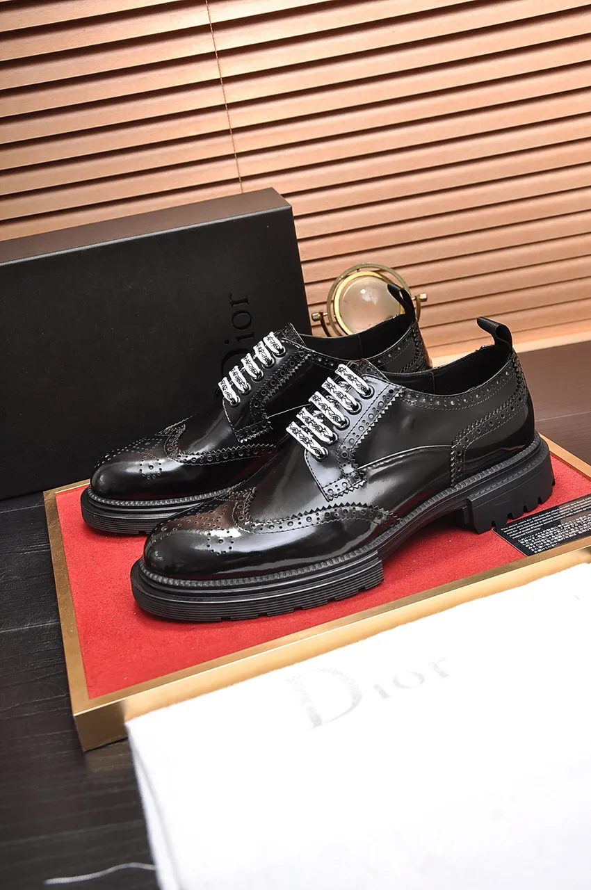 Men's shoes 💰700💶 [Dior] high-end goods Niuli original order quality Dior —🆘.Dior original order purchasing, high-end leather shoes, fabric: imported from Italy open-edge beaded cowhide ➕ water-dyed cowhide/cowhide lining ➕ special original outsole, fine workmanship, real-life shooting 🎬 size: 38-45 (customized at 45)